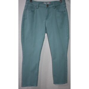 Cabi 10 Curvy Skinny Jeans TEAL Soft Stretch Style 5170 5-Pocket Straight Leg